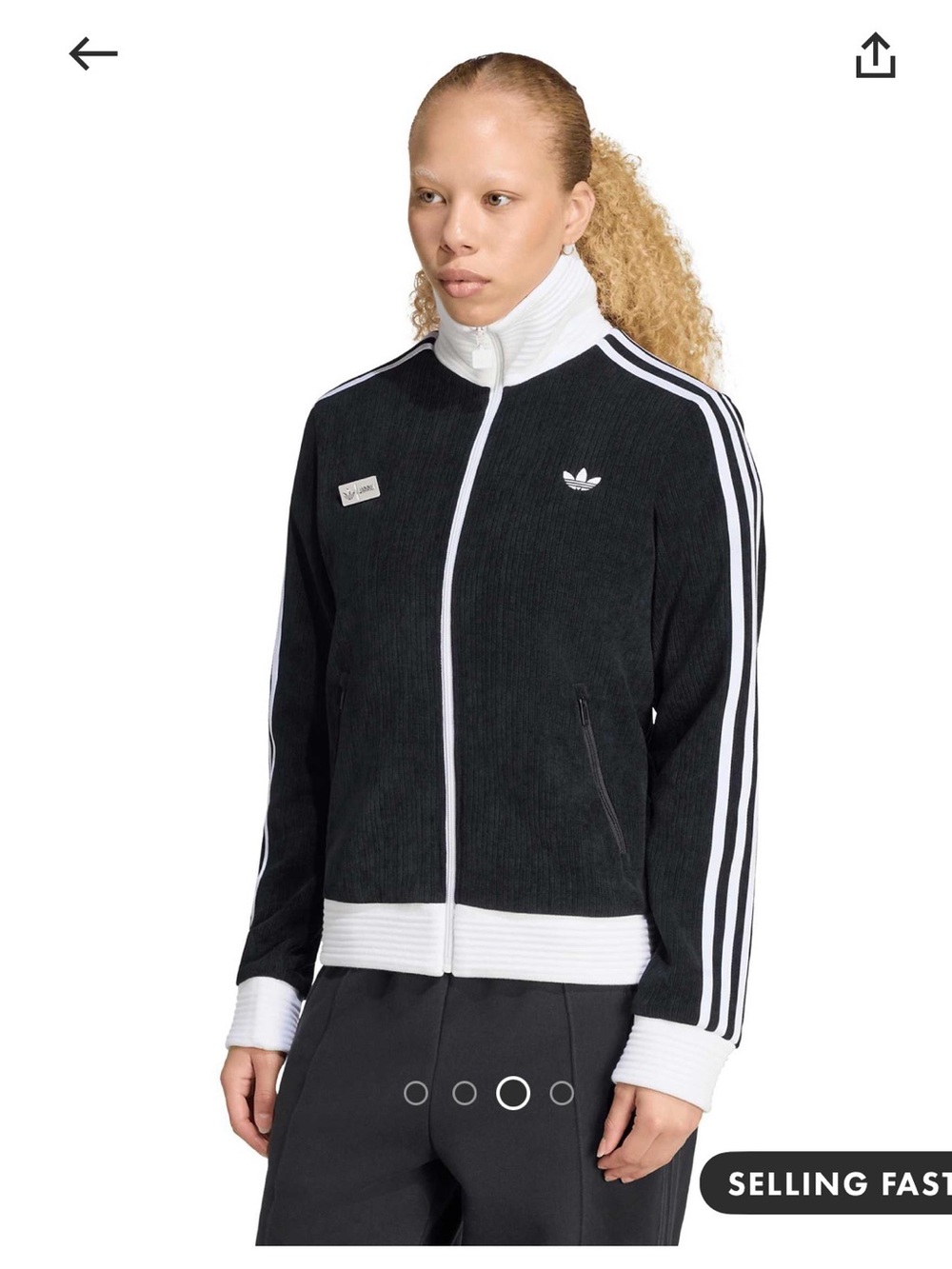 adidas x Jennie fan track jacket black & White NWT size L